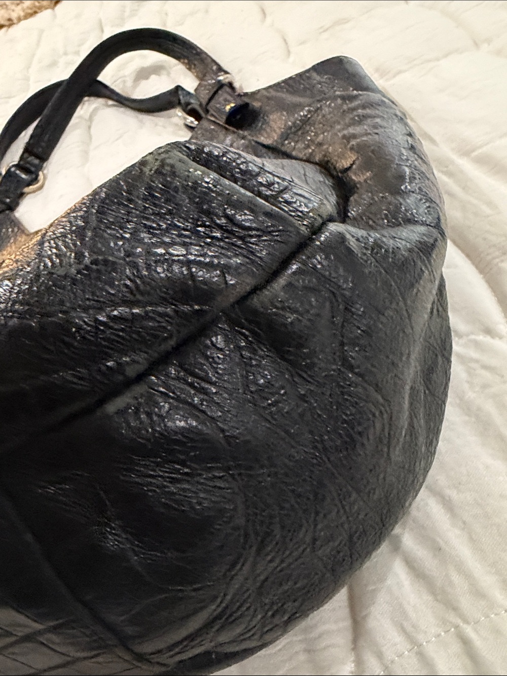 Brahmin Black Croc-Embossed Shoulder Tote - Picture 8 of 11